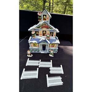 Vintage Animated Santa Workshop Musical & Lights In Box 1992 Complete Tested!